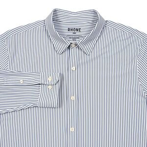 Rhone Men's Slim Fit Striped Dress Shirt XL Fine Italian Fabric Button Up Preppy